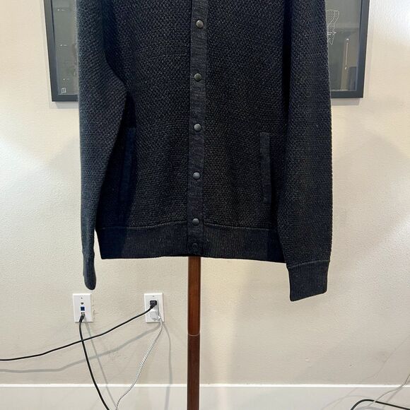 rag & bone - Cardiff Bomber Cardigan - Charcoal - Picture 5 of 6